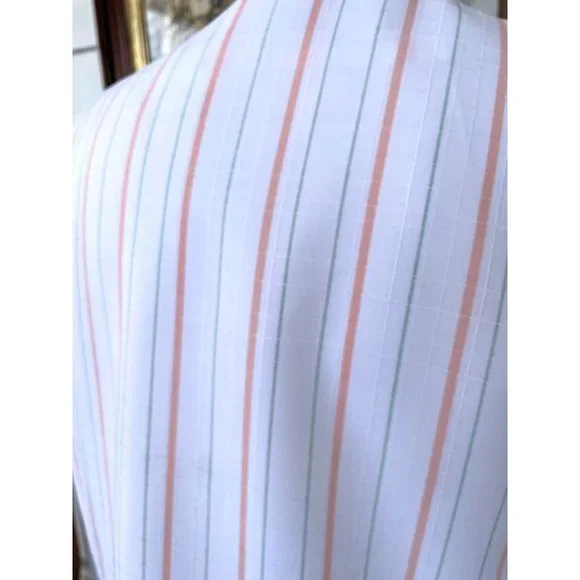 Vintage 1970s White Peach Striped Skirt Suit - Picture 16 of 16